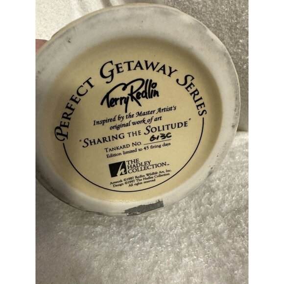 Terry Redlin "Sharing the Solitude”  Stein tankard Perfect Getaway COA 1987 - Picture 6 of 16